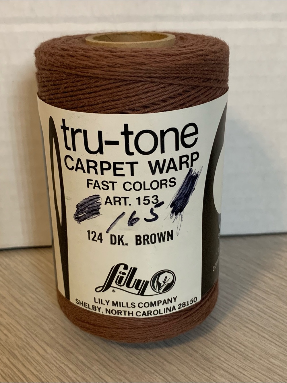 Vintage Lily Tru-Tone Carpet Warp 124 Dark Brown 400 Yards 100% Cotton